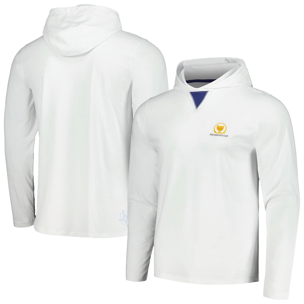 Men's B. Draddy  White Presidents Cup Long Sleeve Hoodie T-Shirt