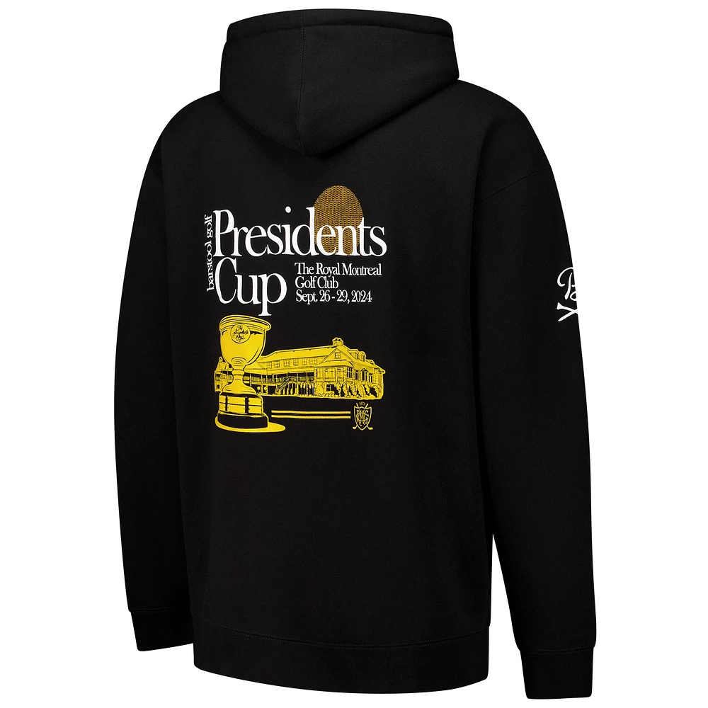 Sweat à capuche pour homme Barstool Golf Black 2024 Presidents Cup Trophy Presentation