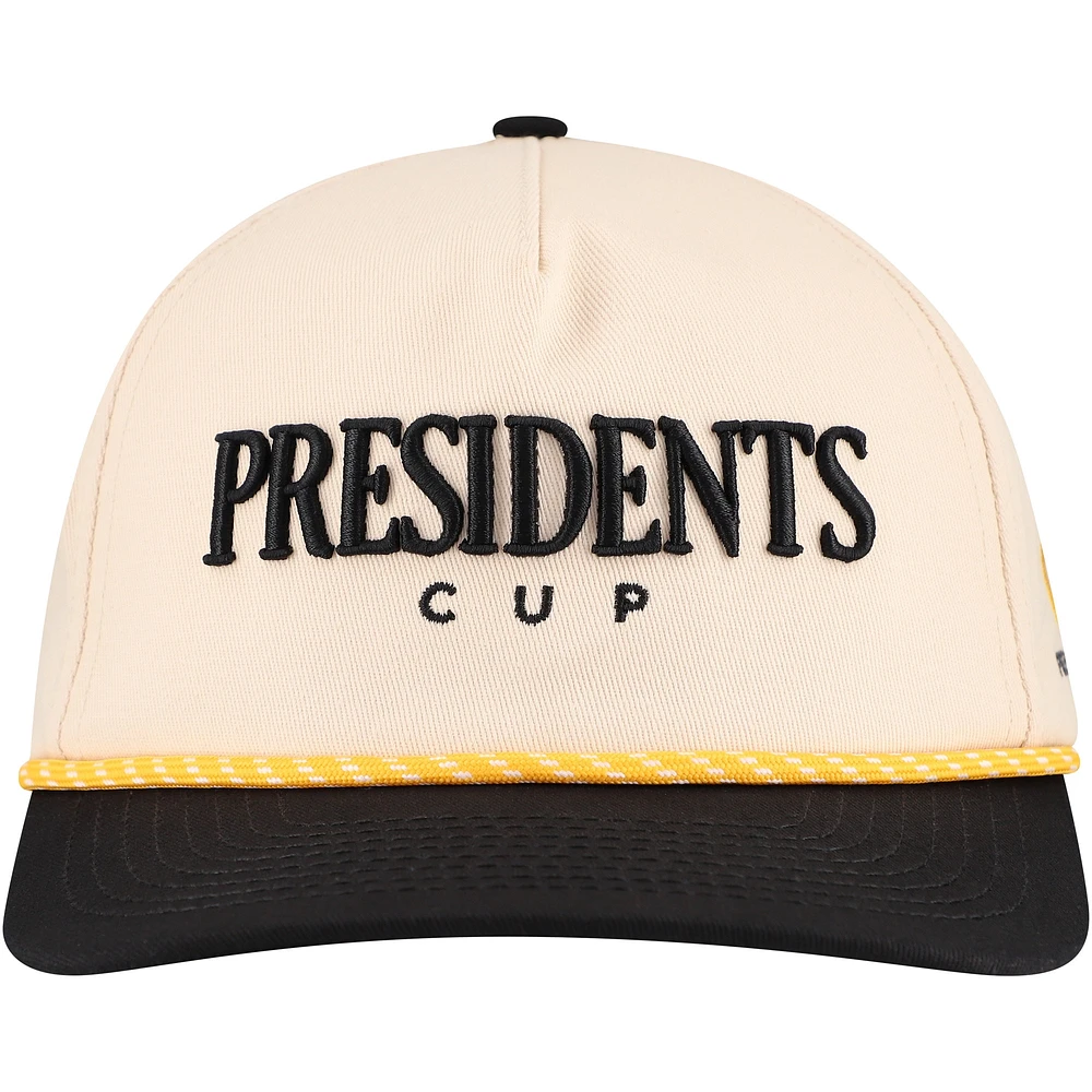 Men's Barstool Golf Cream Presidents Cup Retro Rope Snapback Hat