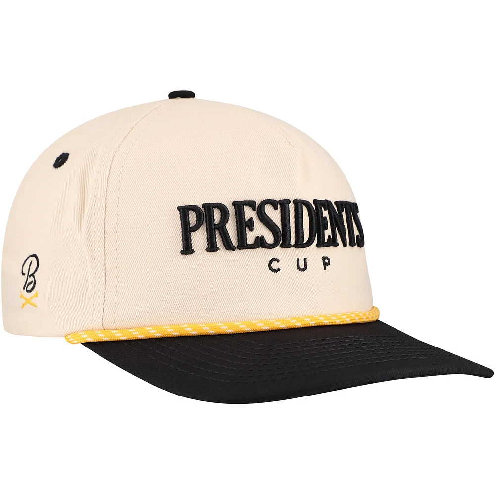 Men's Barstool Golf Cream Presidents Cup Retro Rope Snapback Hat