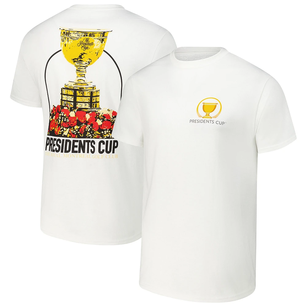 T-shirt de golf pour homme Barstool blanc 2024 Presidents Cup Trophy