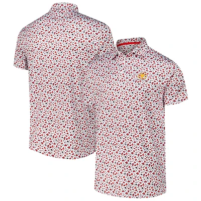 Men's Barstool Golf White Spittin' Chiclets x Presidents Cup Puck Printed Polo