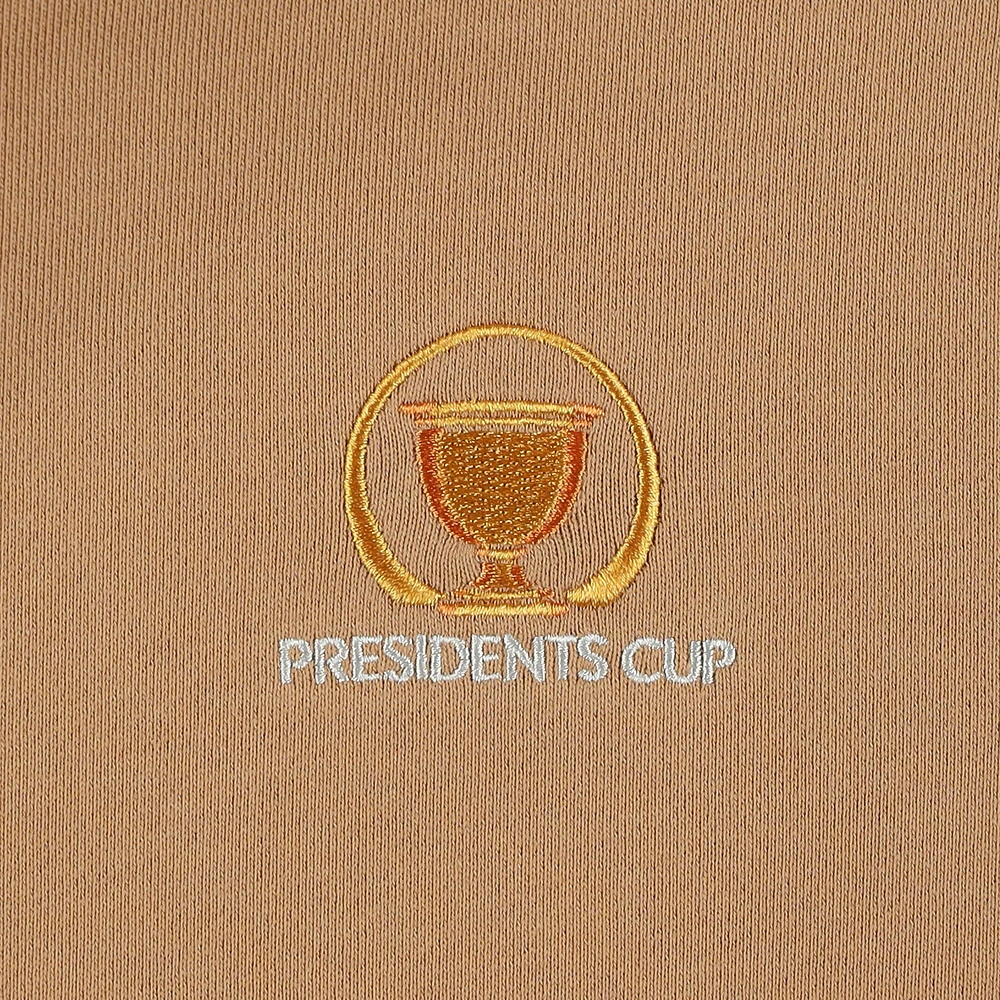 Men's Barstool Golf x Presidents Cup Brown Ribbed Pullover Hoodie