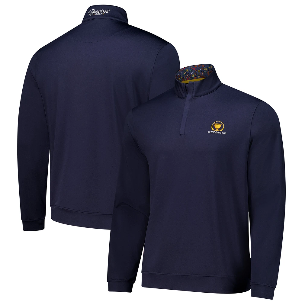 Men's Barstool Golf x Presidents Cup Navy Performance Quarter-Zip Jacket