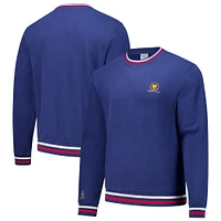 Men's Blue Barstool Golf x Presidents Cup Ribbed Crew Neck Pullover Sweatshirt