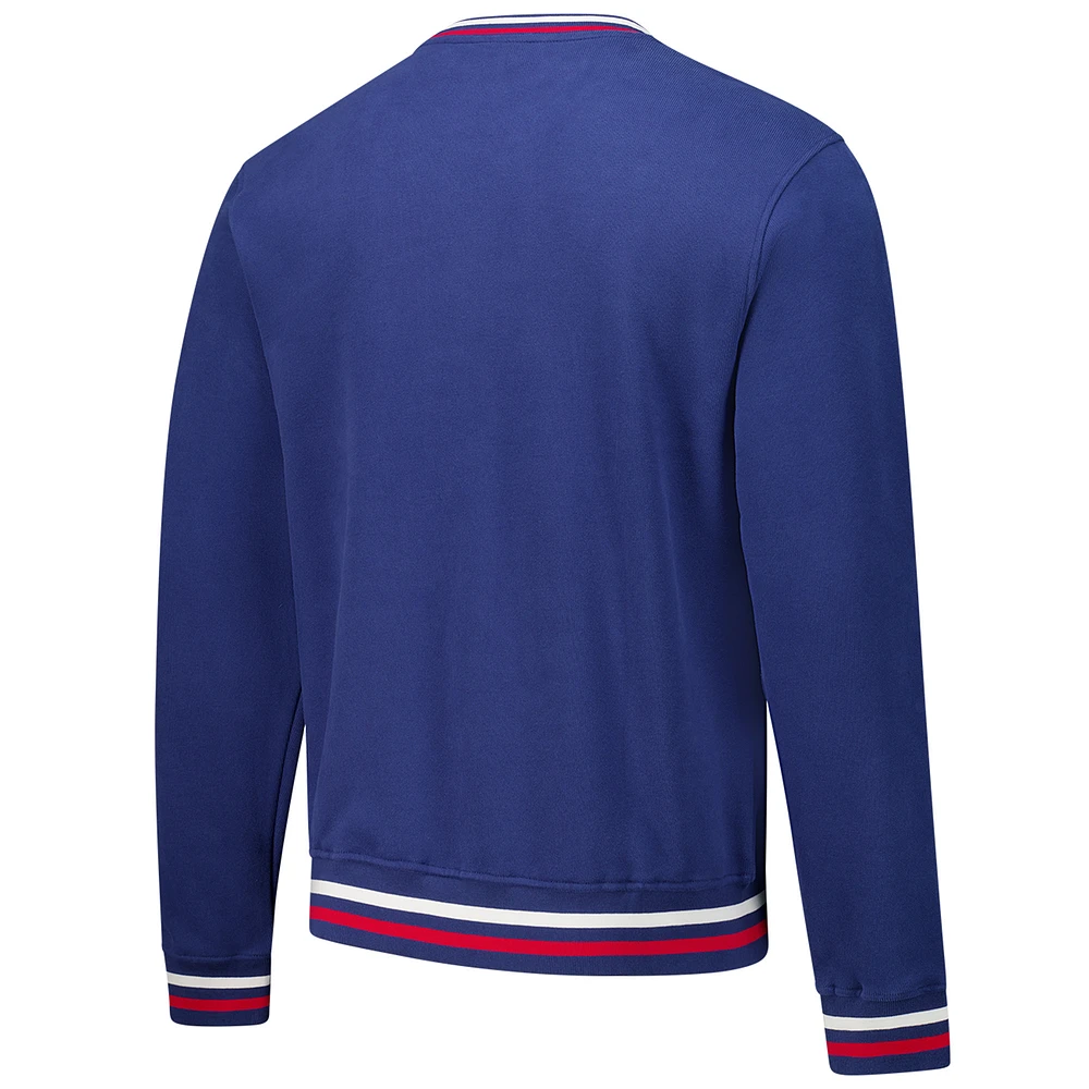 Men's Blue Barstool Golf x Presidents Cup Ribbed Crew Neck Pullover Sweatshirt