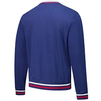 Men's Blue Barstool Golf x Presidents Cup Ribbed Crew Neck Pullover Sweatshirt