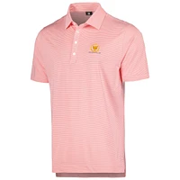 Men's FootJoy Coral Presidents Cup ProDry Micro Feeder Stripe Lisle Self Collar Polo