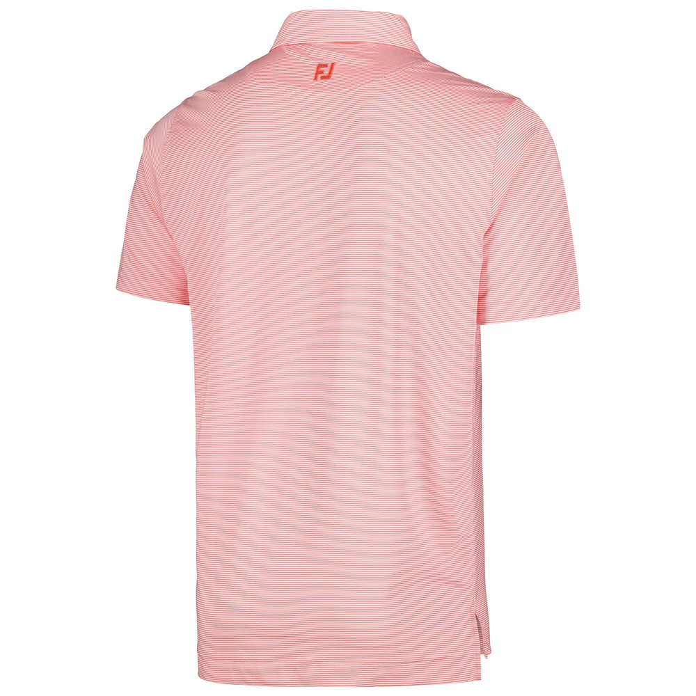 Men's FootJoy Coral Presidents Cup ProDry Micro Feeder Stripe Lisle Self Collar Polo