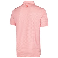 Men's FootJoy Coral Presidents Cup ProDry Micro Feeder Stripe Lisle Self Collar Polo