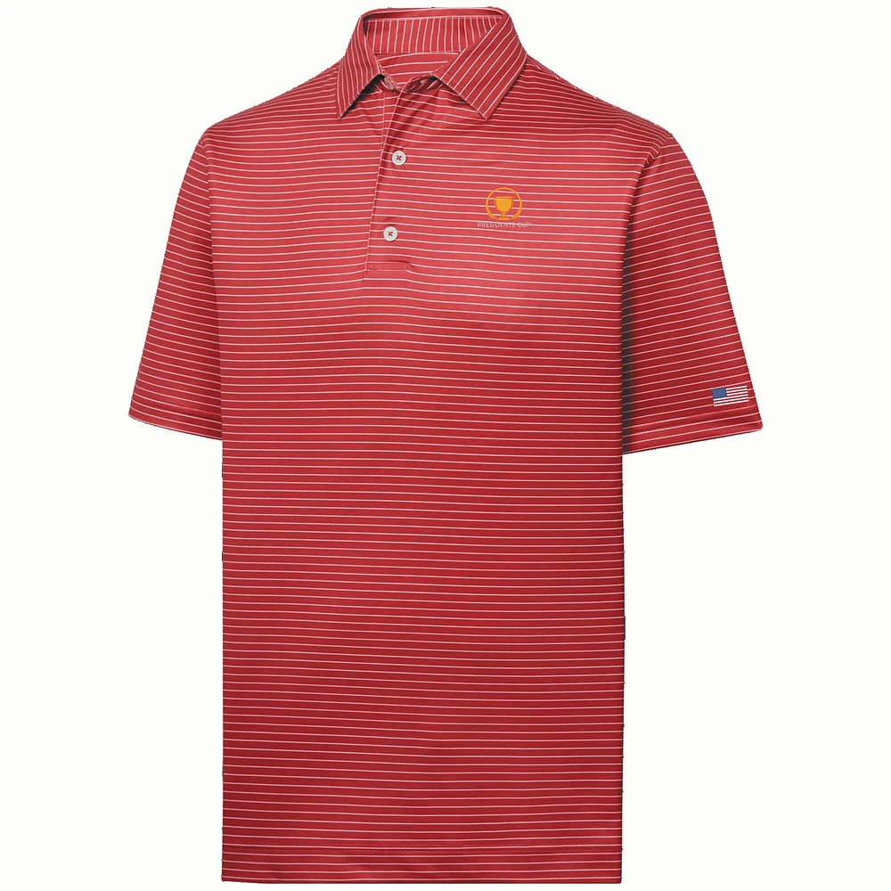 Men's FootJoy  Crimson Presidents Cup Team USA Pencil Stripe Polo