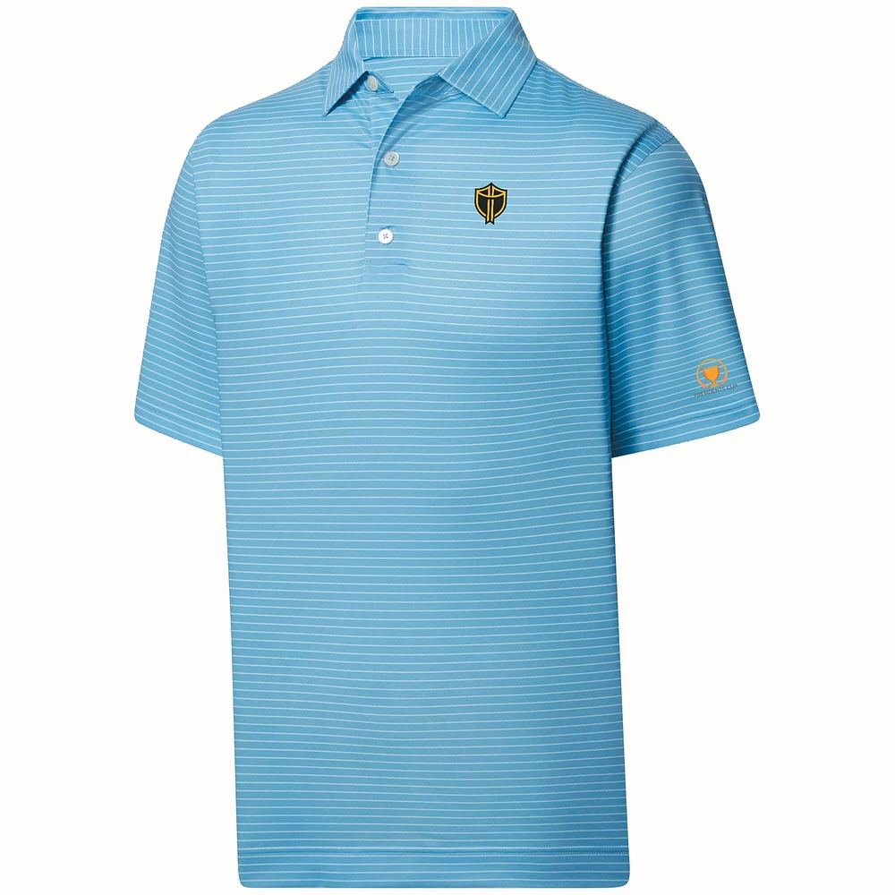 Polo FootJoy bleu clair Presidents Cup International Team Pencil Stripe pour hommes