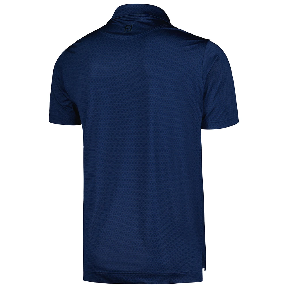 Polo FootJoy Navy Presidents Cup en fil d'Écosse imprimé triangle ton sur ProDry pour hommes