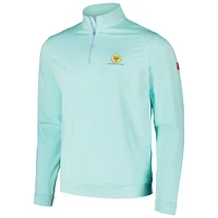 Men's Peter Millar Aqua Presidents Cup Perth Melange Performance Quarter-Zip Top