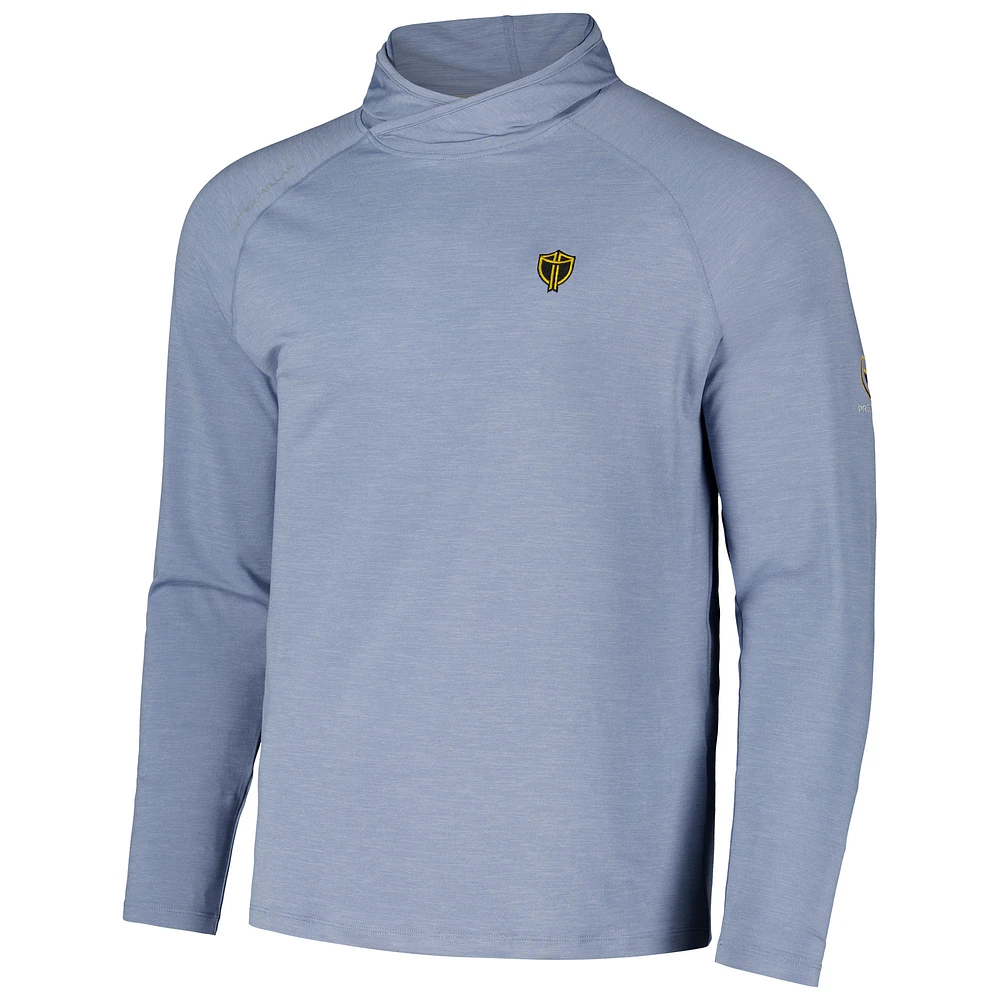 Men's Peter Millar Blue Presidents Cup International Team Aurora Performance Raglan Long Sleeve Hoodie T-Shirt