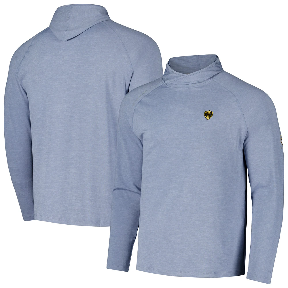 Men's Peter Millar Blue Presidents Cup International Team Aurora Performance Raglan Long Sleeve Hoodie T-Shirt