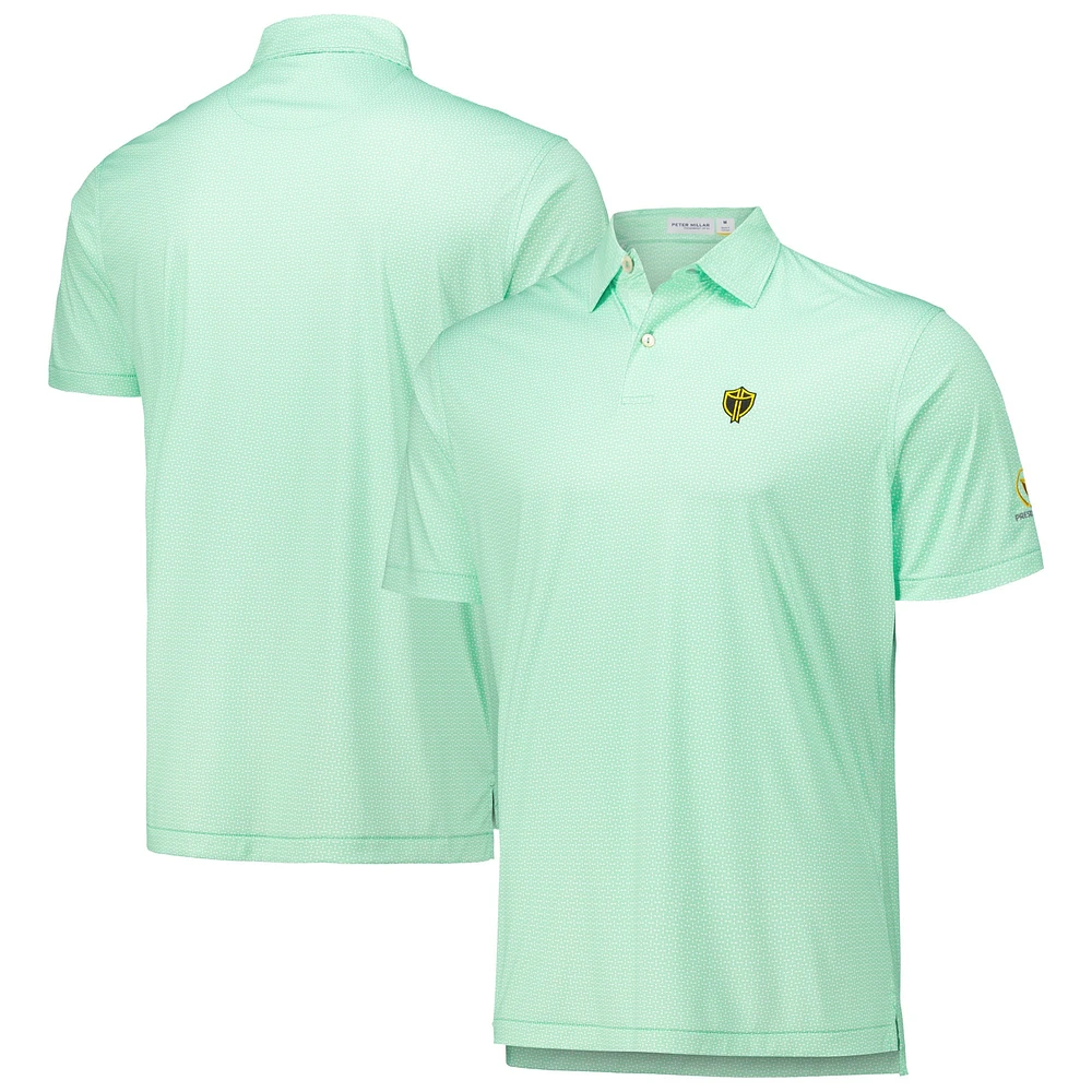 Men's Peter Millar Green Presidents Cup International Team Featherweight Logo Camo Polo