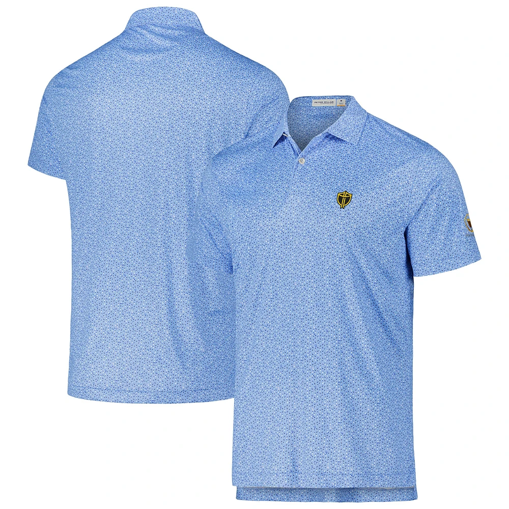 Men's Peter Millar  Light Blue Presidents Cup International Team Featherweight Royal Flush Polo