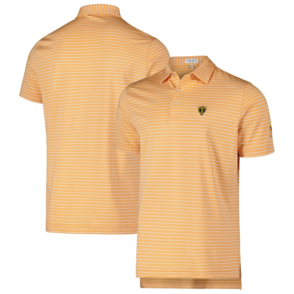 Polo en jersey de performance l'équipe internationale la Coupe des Présidents Peter Millar orange pour hommes