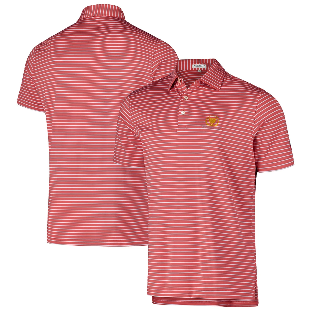 Men's Peter Millar Red Presidents Cup Team USA Drum Performance Jersey Polo