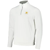 Men's Peter Millar White Presidents Cup Perth Performance Quarter-Zip Top