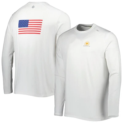 Men's tasc Performance White Presidents Cup Carrollton USA Long Sleeve T-Shirt