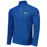 Men's Under Armour Blue Presidents Cup Team USA T2 Green Shellrix Print Raglan Quarter-Zip Top