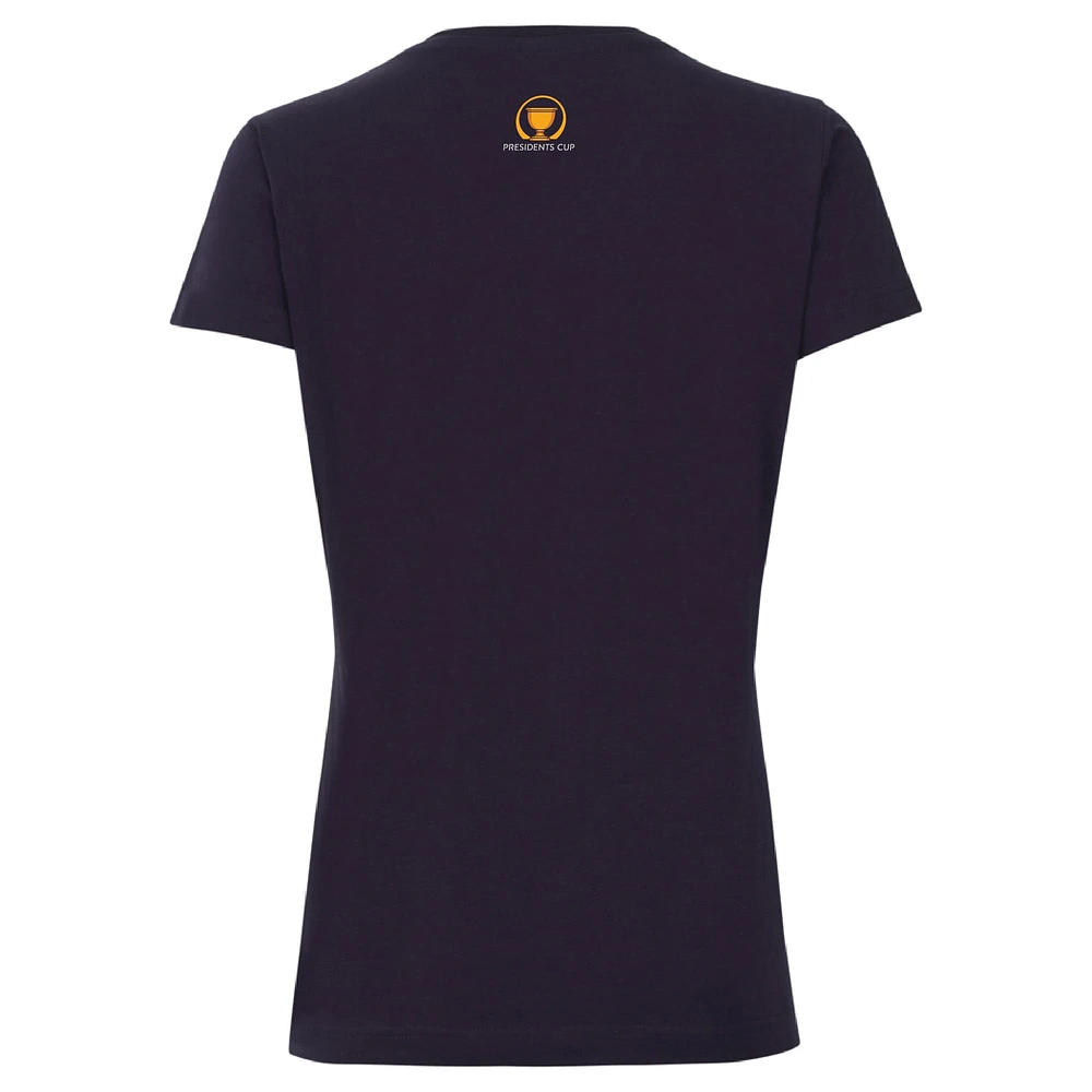 T-shirt à col en V Vista pour femme Ahead Navy 2024 Presidents Cup