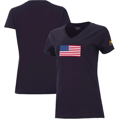 T-shirt à col en V pour femme Ahead Navy 2024 Presidents Cup Team USA Vista