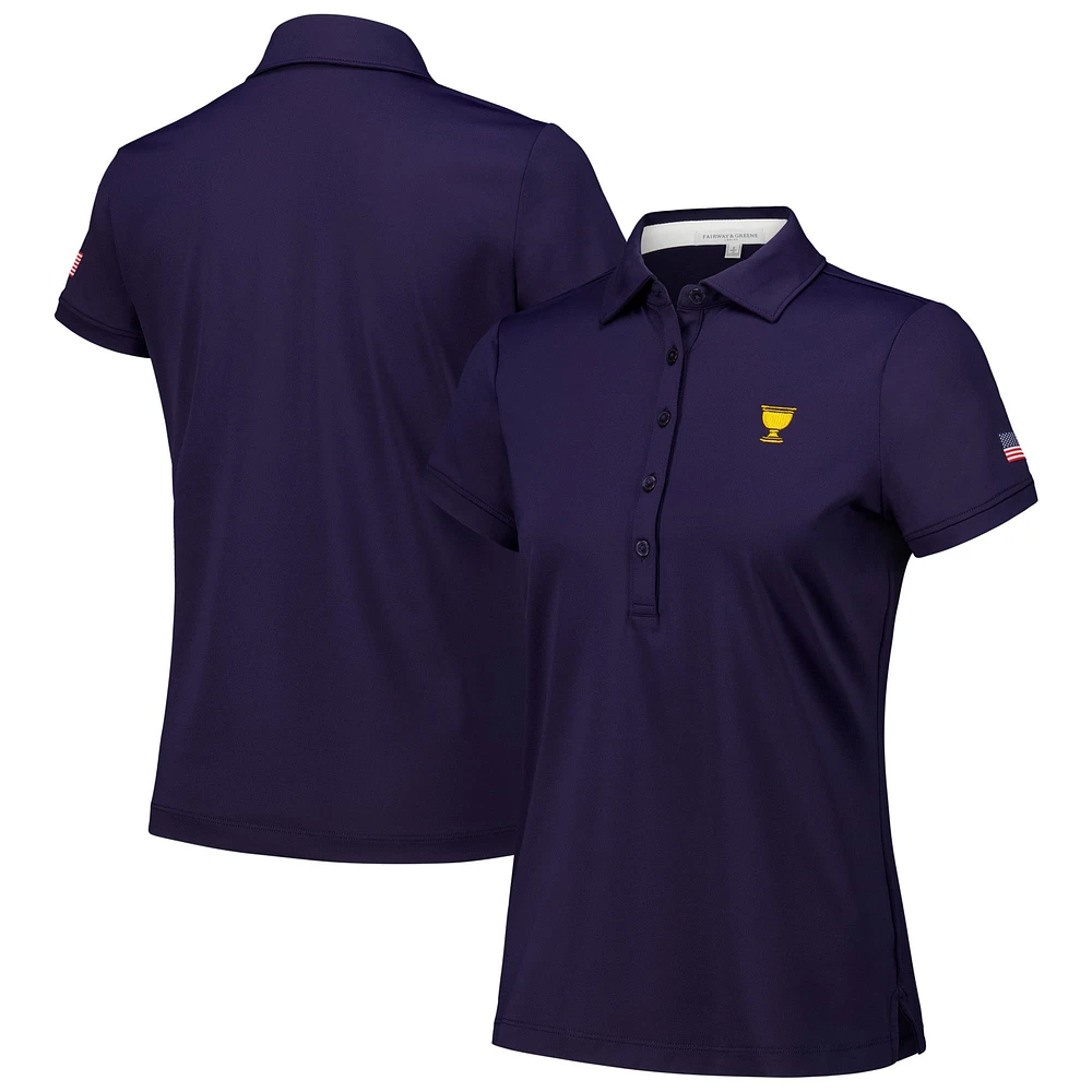 Polo Claire de l'équipe américaine la Coupe des Présidents Fairway & Greene Navy pour femmes