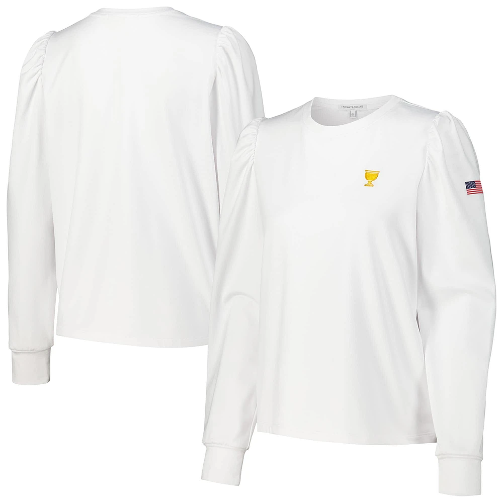 Women's Fairway & Greene White Presidents Cup Team USA Betty Pullover Sweatshirt