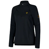 Women's Peter Millar Black Presidents Cup International Team Raglan Perth Quarter-Zip Top