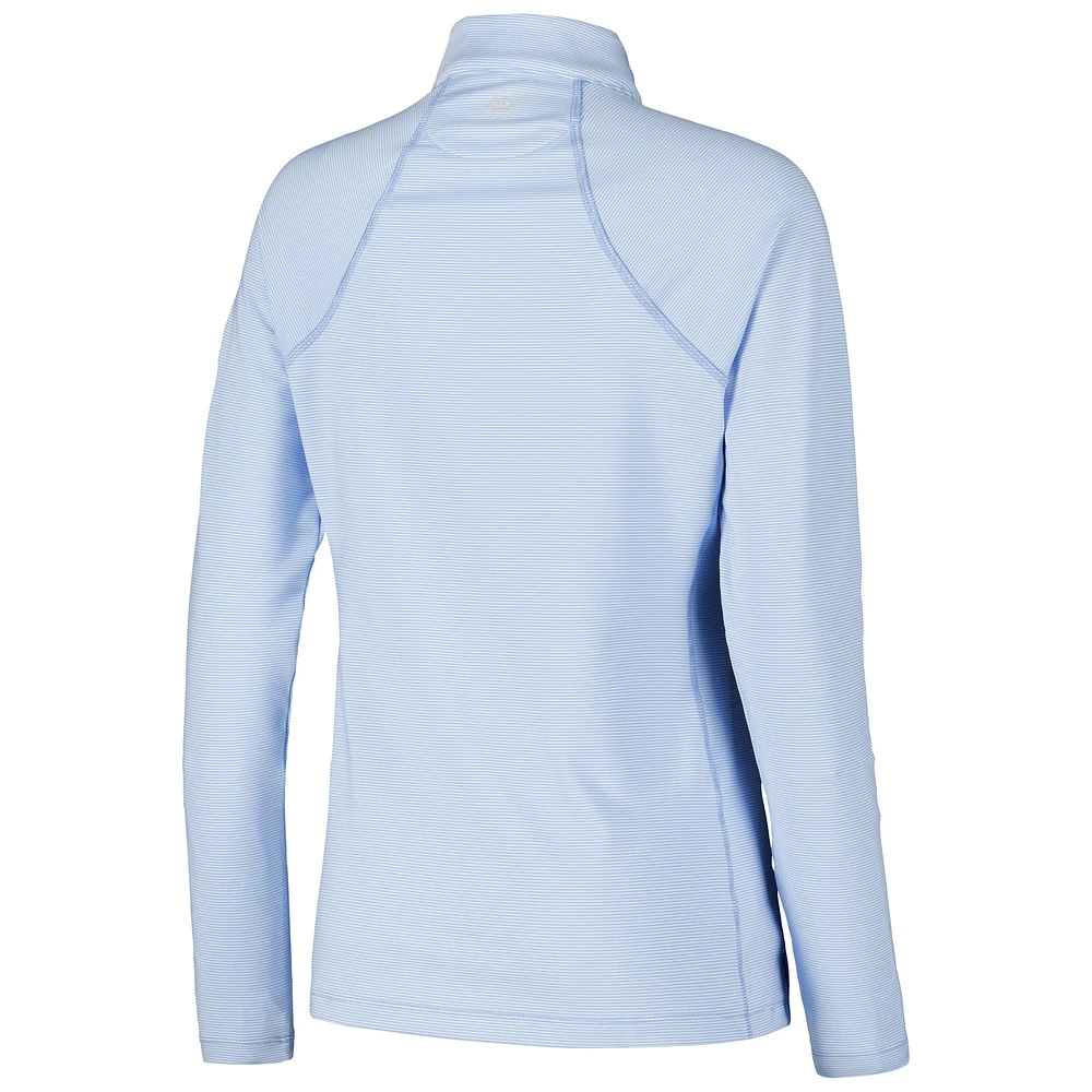 Women's Peter Millar Light Blue Presidents Cup Team USA Sugar Stripe Raglan Perth Quarter-Zip Top