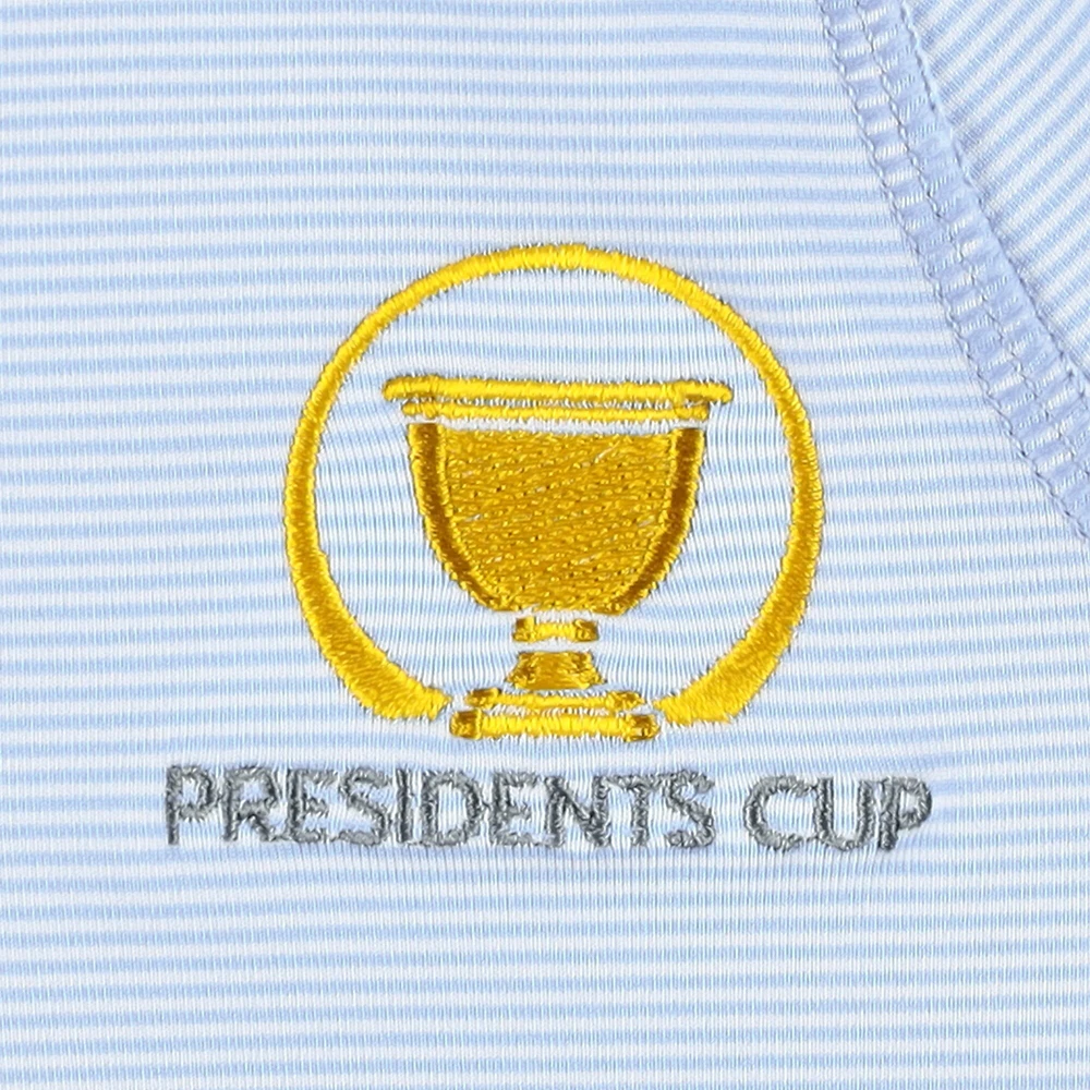 Women's Peter Millar Light Blue Presidents Cup Team USA Sugar Stripe Raglan Perth Quarter-Zip Top