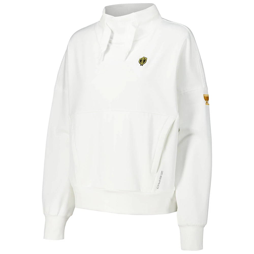 Women's Zero Restriction White Presidents Cup International Team Evie Pullover Sweatshirt