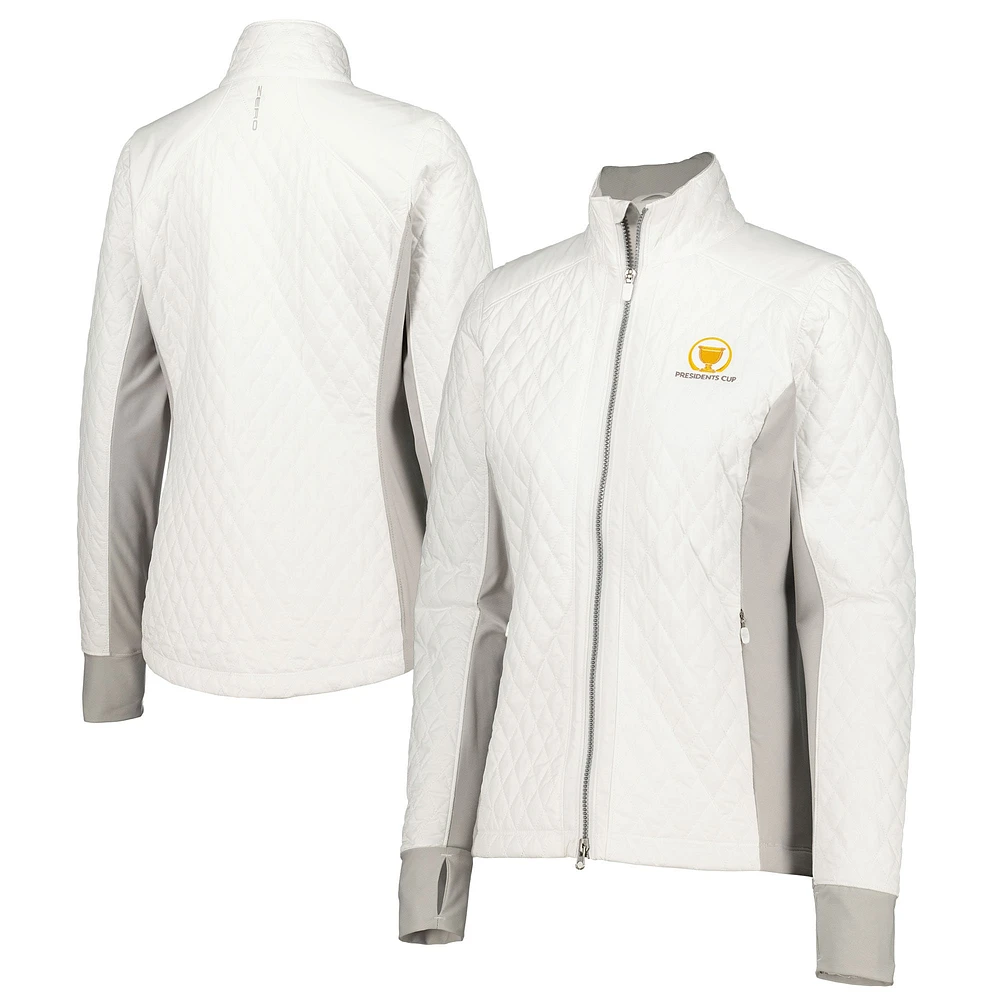 Veste blanche matelassée à fermeture éclair pour femme Zero Restriction Presidents Cup Sydney