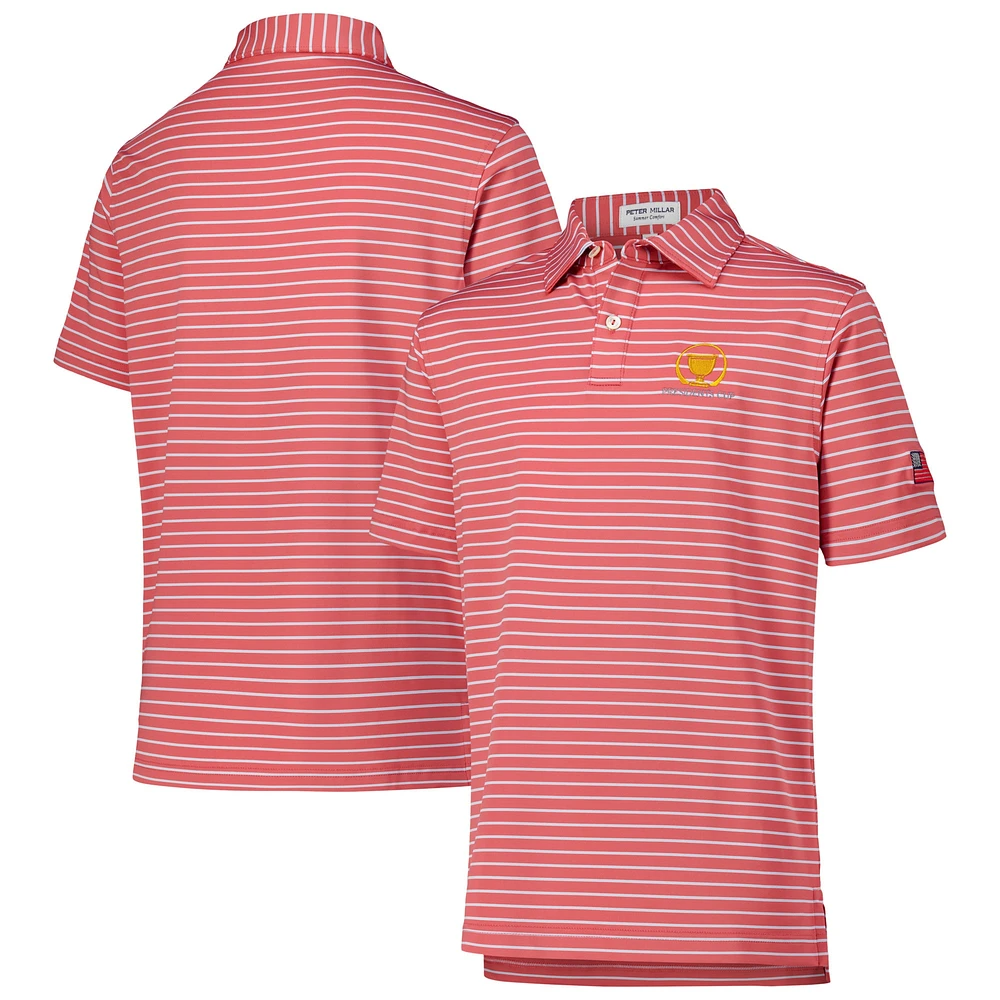 Youth Peter Millar Red Presidents Cup Team USA Drum Performance Jersey Polo