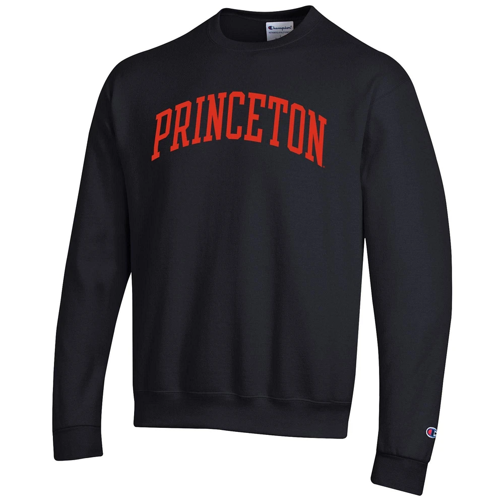 Men's Champion  Black Princeton Tigers Basic Arch Fleece Pullover Sweatshirt