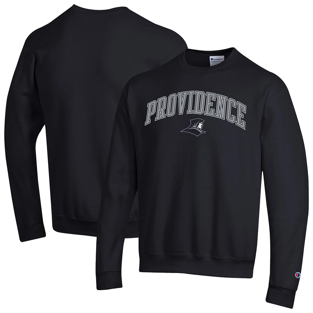 Men's Champion  Black Providence Friars Arch Over Logo Pullover Sweatshirt