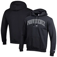 Men's Champion  Black Providence Friars Arched Logo Fleece Pullover Hoodie