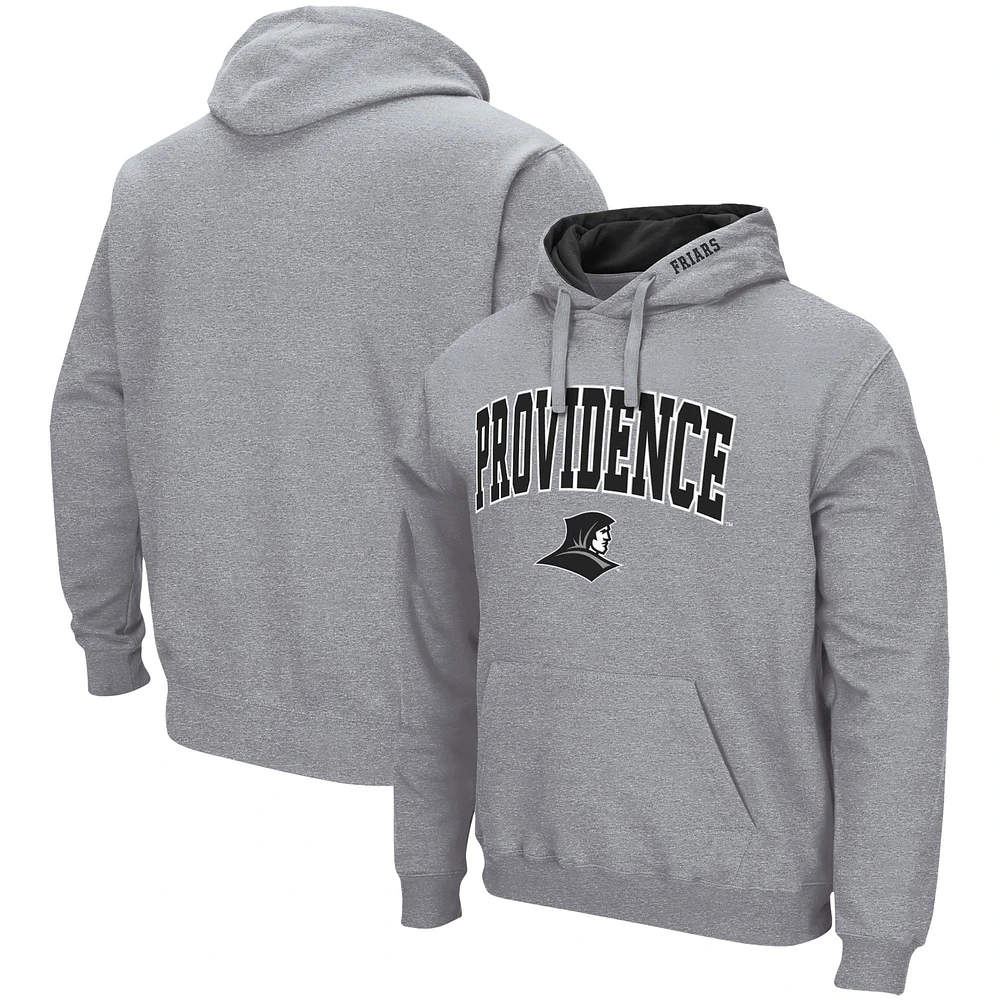 Chandail à capuchon pour hommes Colosseum Heathered Grey Providence Friars Arch and Logo