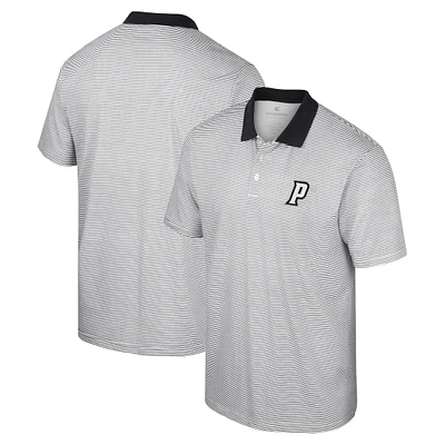 Men's Colosseum White/Black Providence Friars Print Stripe Polo