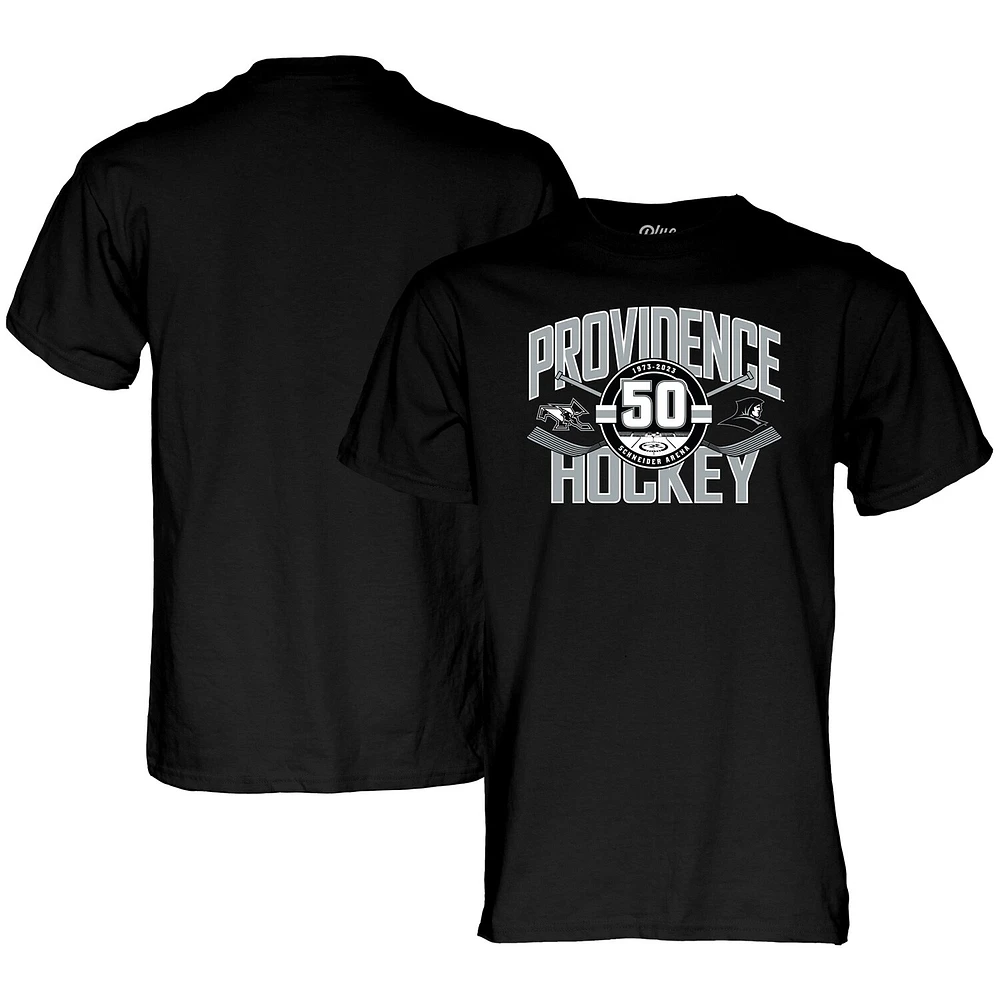 Unisex Blue 84 Black Providence Friars 50th Anniversary Hockey T-Shirt