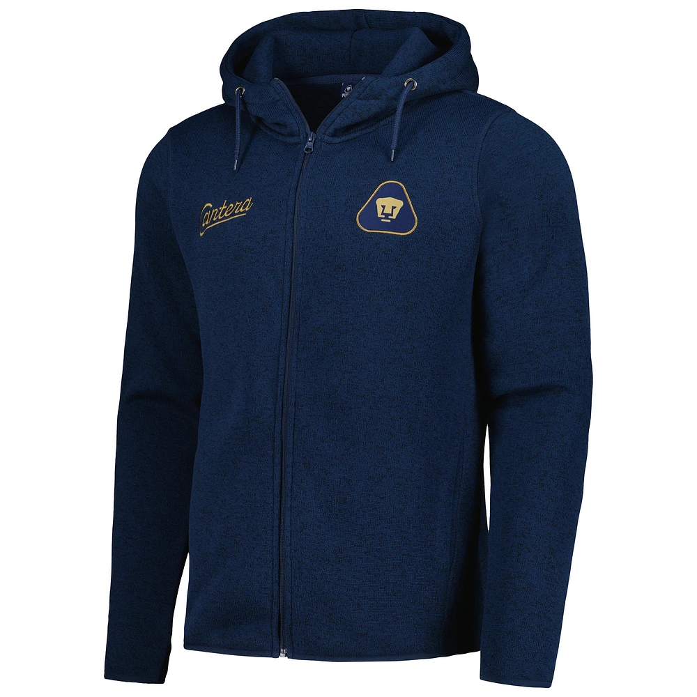 Men's Navy Pumas Cantera Knitted Fleece Full-Zip Hoodie