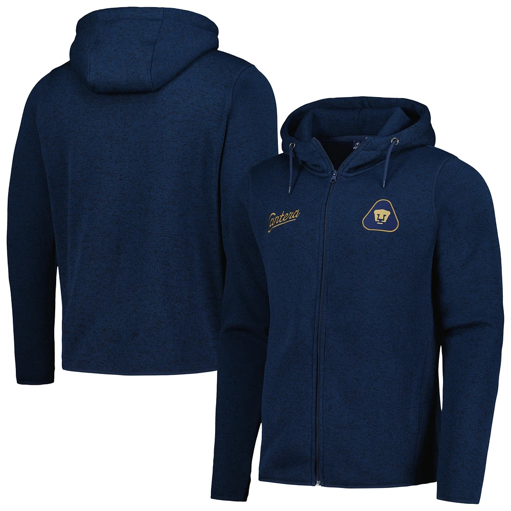 Men's Navy Pumas Cantera Knitted Fleece Full-Zip Hoodie