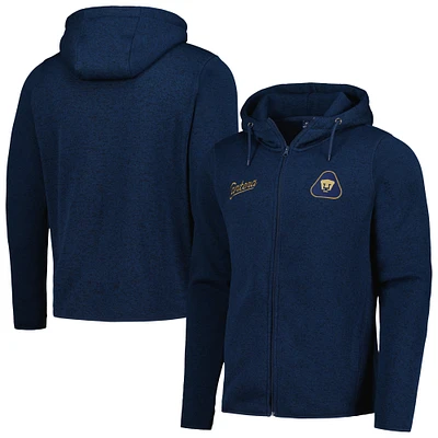 Sweat à capuche zippé en polaire tricoté Pumas Cantera pour homme bleu marine