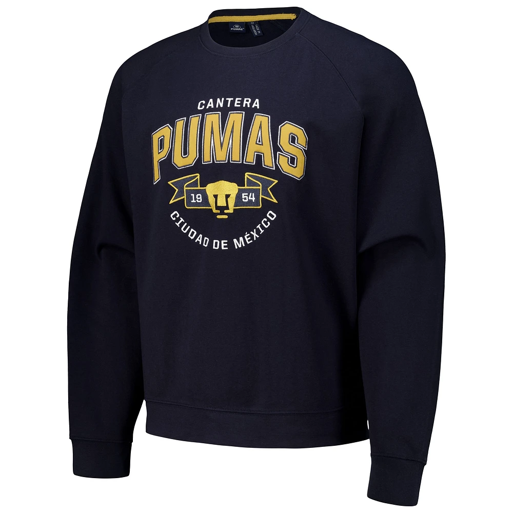 Men's Navy Pumas Street Raglan Oversized Pullover Sweatshirt