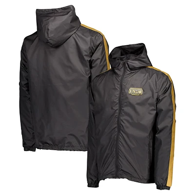 Men's Pumas Black & Gold Collection Hoodie Full-Zip Windbreaker