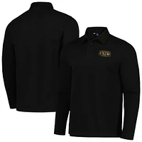 Men's Pumas Black & Gold Collection Rugged Pique Long Sleeve Polo