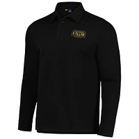 Men's Pumas Black & Gold Collection Rugged Pique Long Sleeve Polo